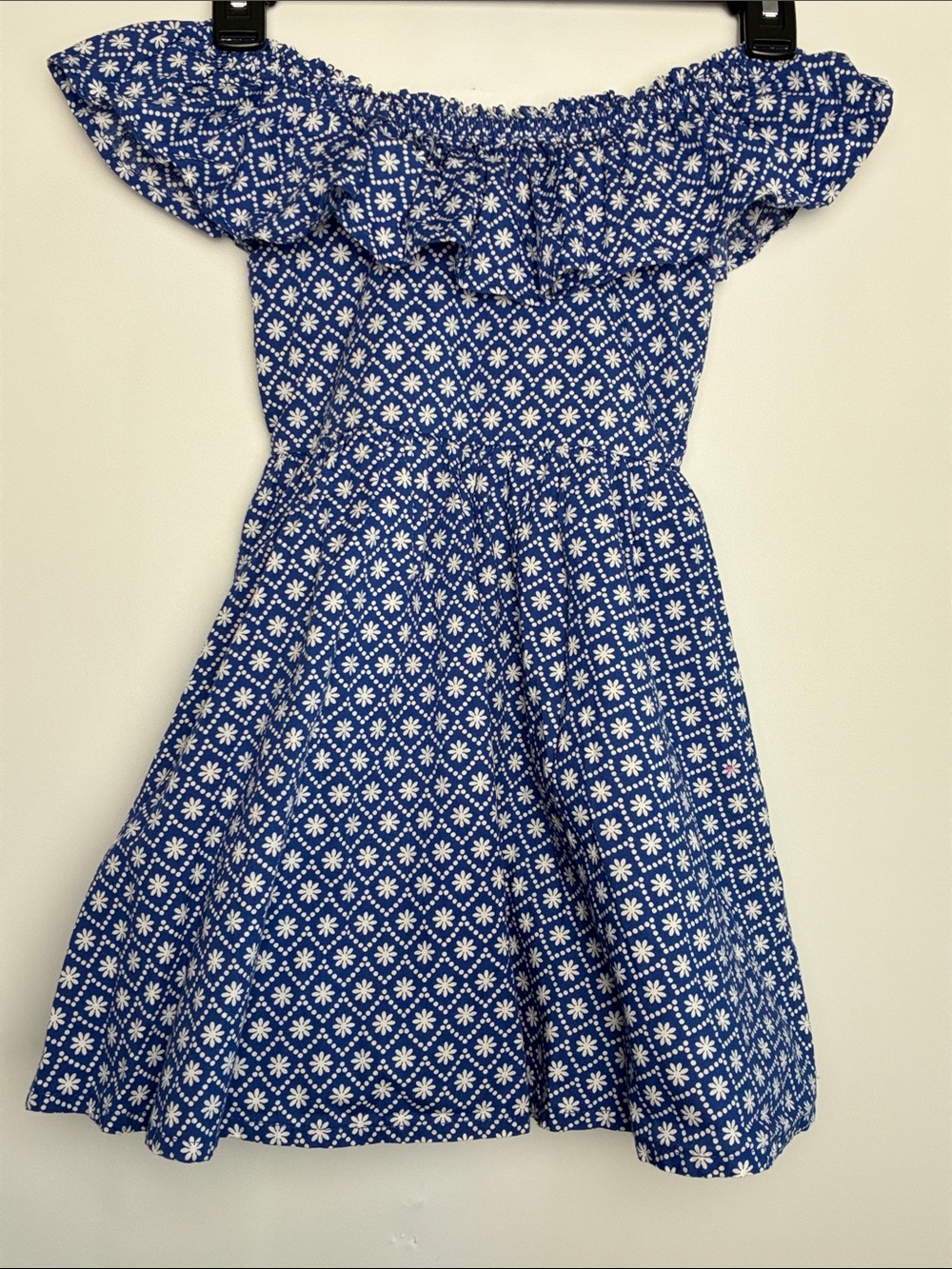 btween Blue Off-Shoulder Daisy Print Dress